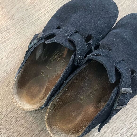 RARE Vintage Midnight blue Boston Birkenstocks 37/7 festival slip on clogs - Picture 5 of 7